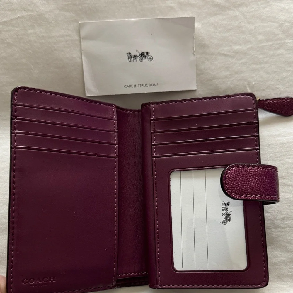 Coach Brown Wallet with Metallic Pink Accent - Picture 2 of 5